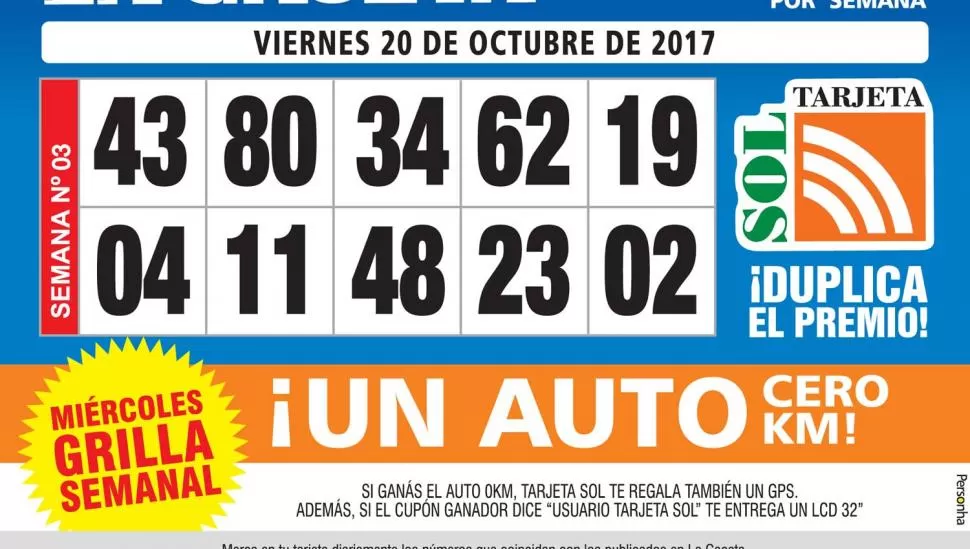 Los Números de Oro de LA GACETA