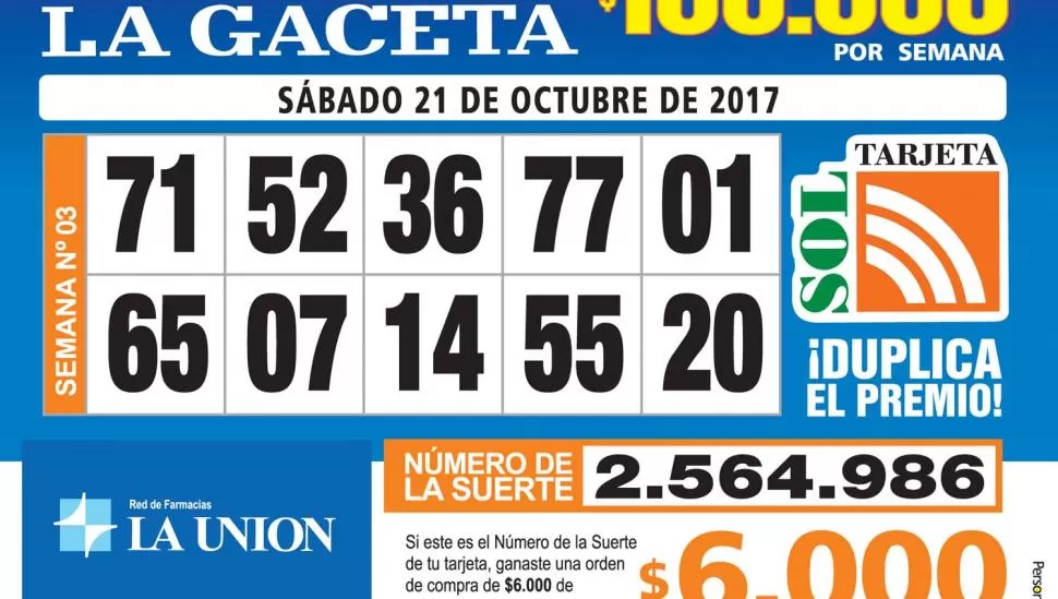 Los Números de Oro de LA GACETA