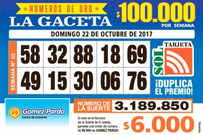 Los Números de Oro de LA GACETA