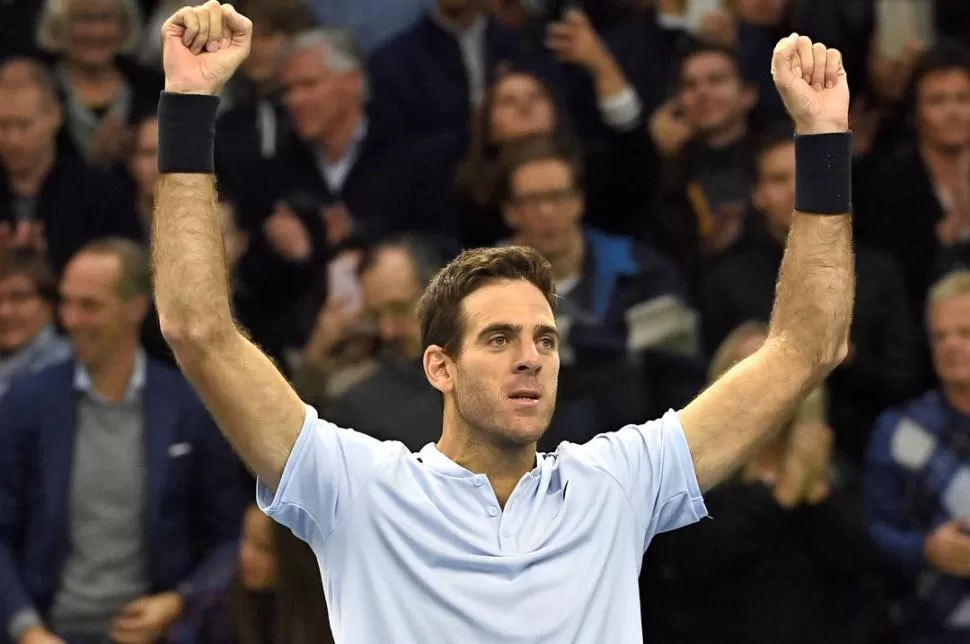 OTRA VEZ. Por segunda ocasión Del Potro levantó los brazos en la capital de Suecia para festejar su impecable consagración. reuters 