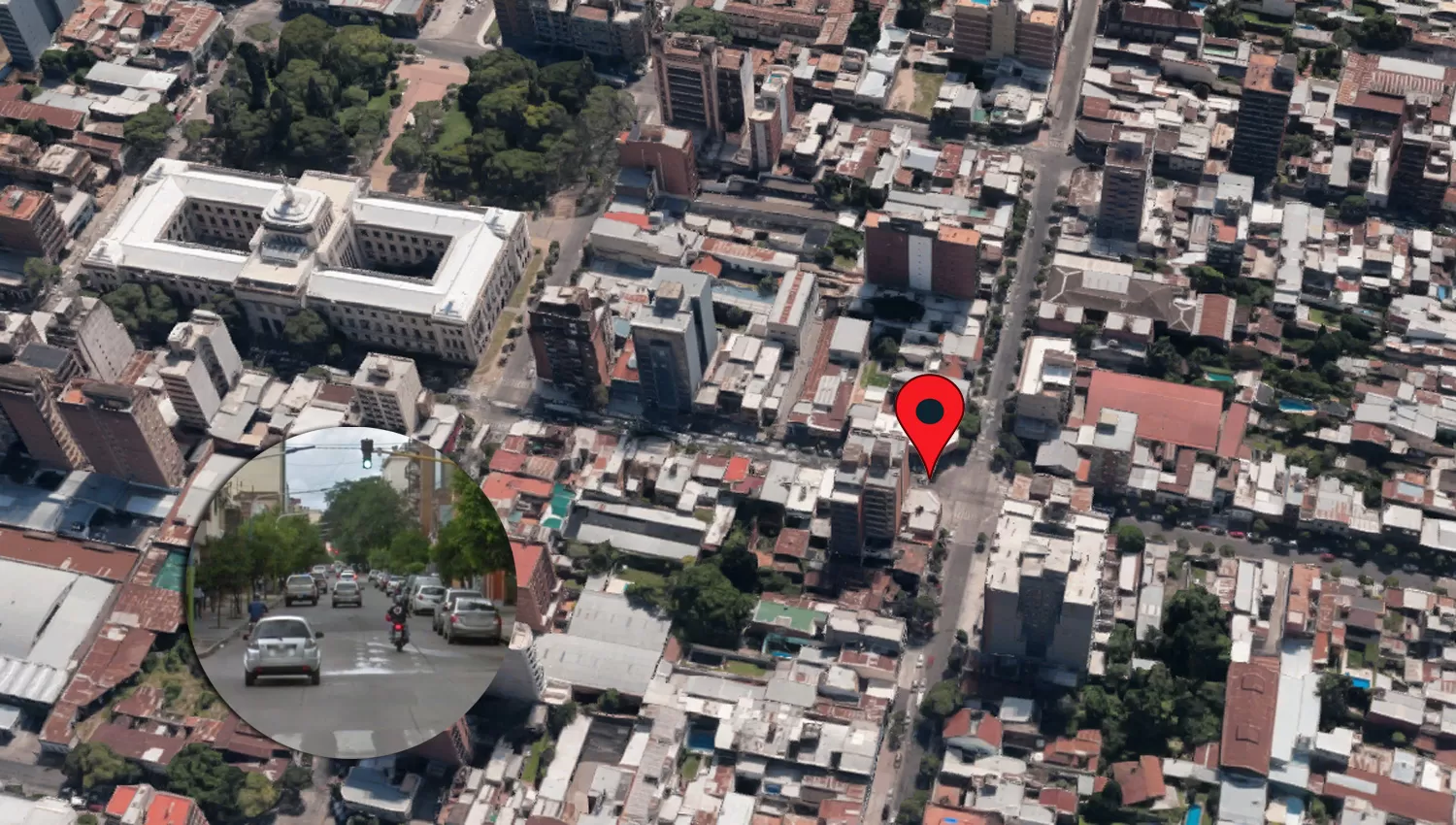 EN LA ESQUINA. Los dos vehículos se embistieron a metros del cruce entre Lamadrid y Las Heras. FOTO TOMADA DE MAPS.GOOGLE.COM