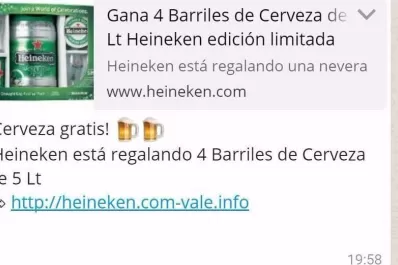 Te ganaste cinco litros de cerveza, el nuevo virus que circula en Whatsapp
