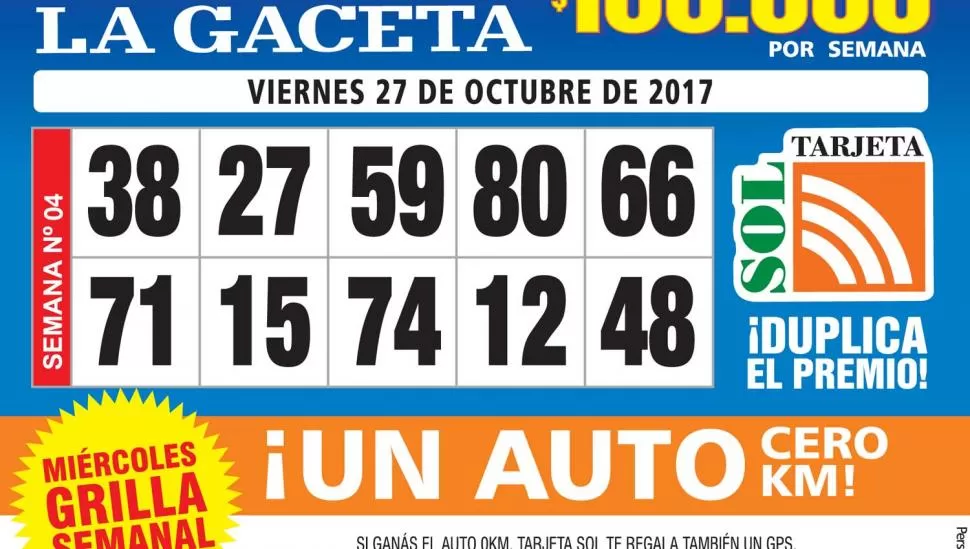 Los Números de Oro de LA GACETA