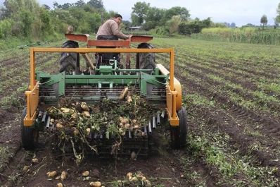 Reciben una cosechadora y bioinsumos para mejorar la producción de papa