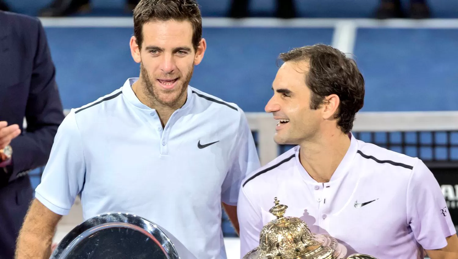 COMPINCHES. Del Potro y Federer. (FOTO TOMADA DE TWITTER)