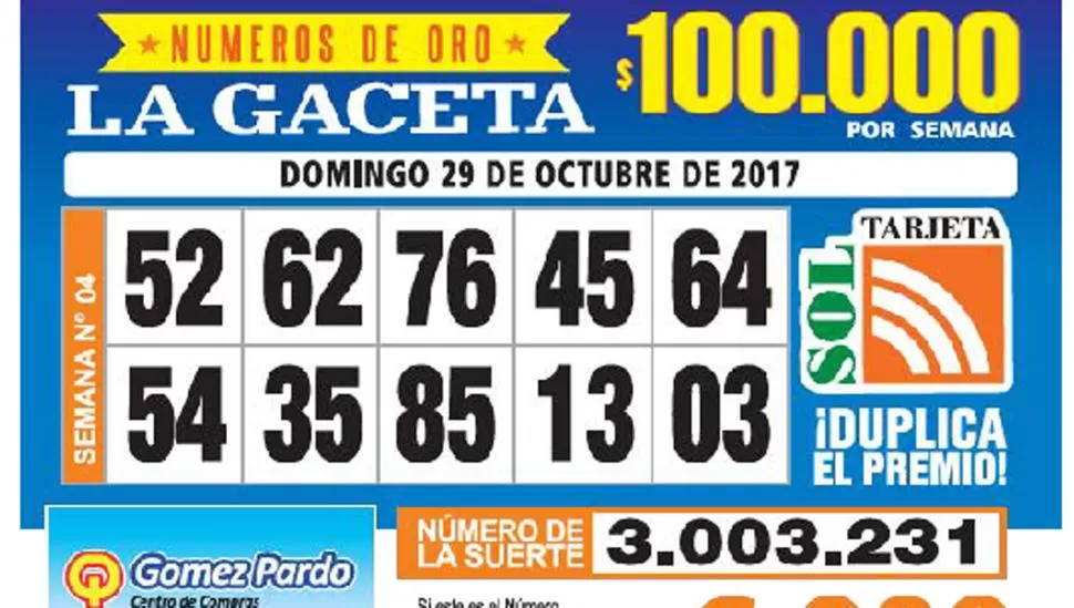 Los Números de Oro de LA GACETA