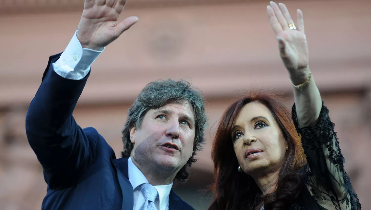 OTROS TIEMPOS. Boudou y Cristina durante un acto. ARCHIVO