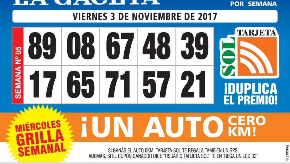 Los Números de Oro de LA GACETA