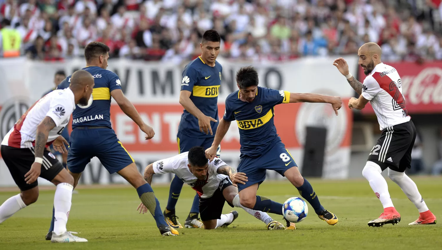 TRIUNFO DE BOCA. El Xeneize se llevó el Superclásico por 2 a 1. (DYN)