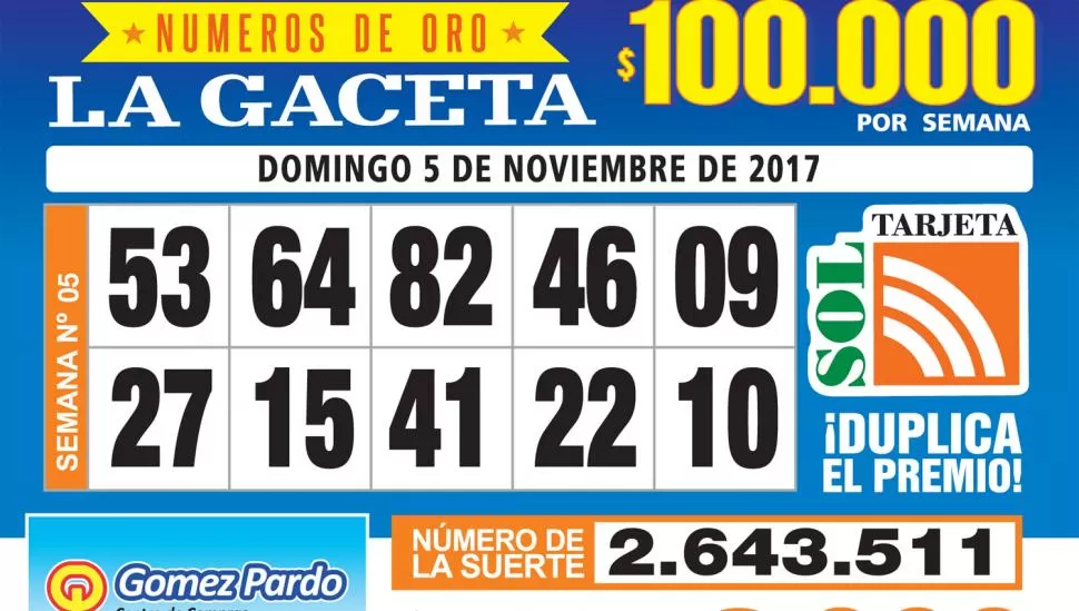 Los Números de Oro de LA GACETA