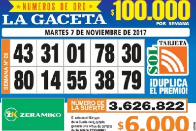 Los Números de Oro de LA GACETA