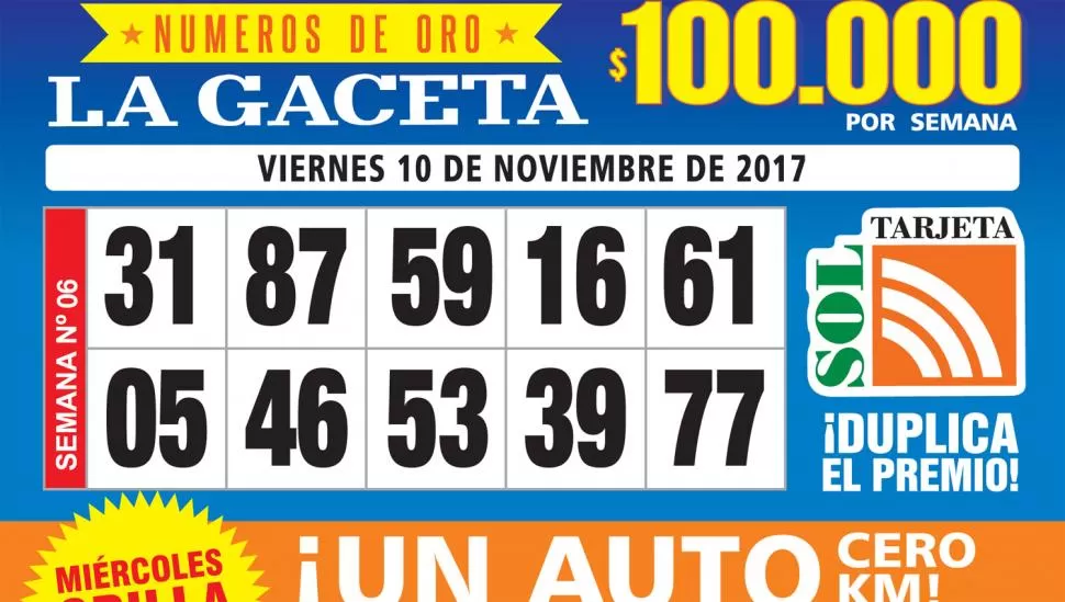 Los Números de Oro de LA GACETA