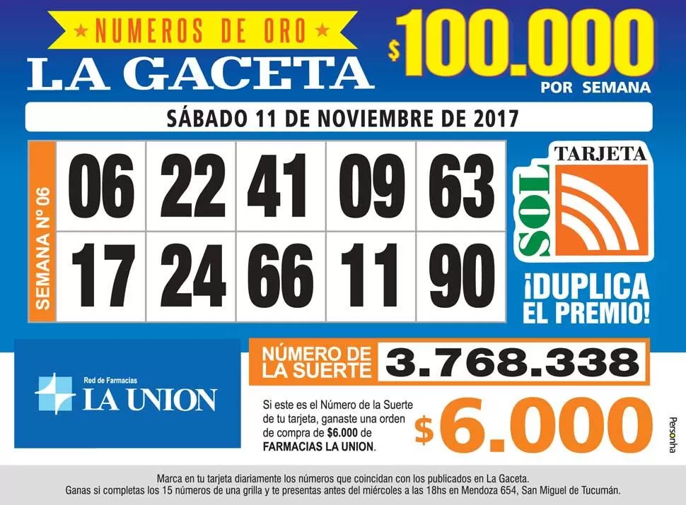 Los Números de Oro de LA GACETA