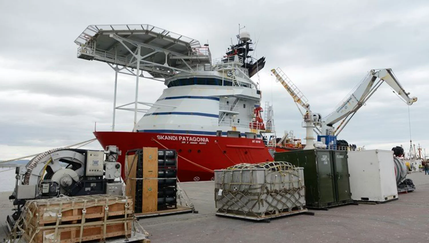 SKANDI PATGONIA. Este es el buque que trasladará los equipos sumergibles que rastrearán al San Juan. FOTO TOMADA DE CLARIN