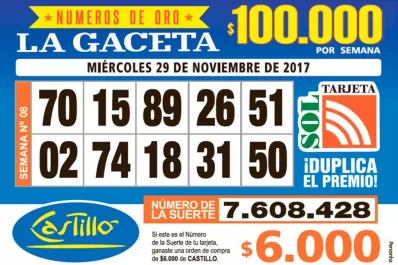 Los Números de Oro de LA GACETA