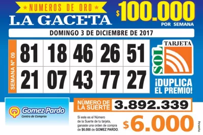 Los Números de Oro de LA GACETA