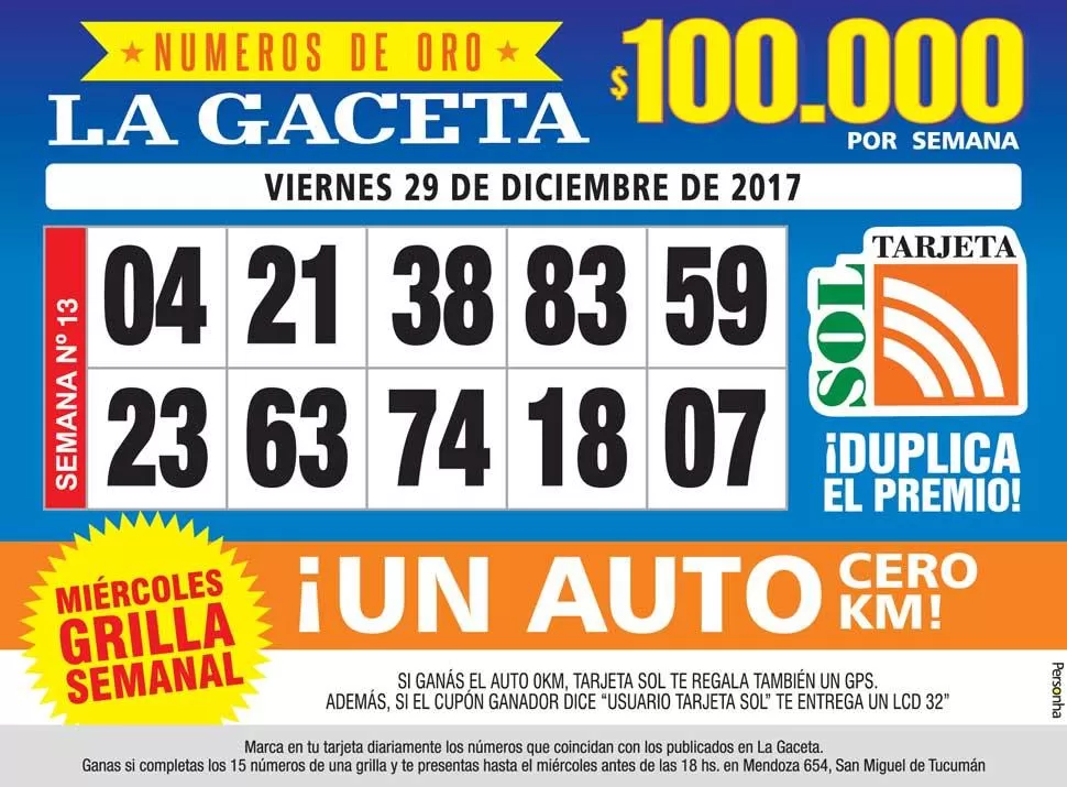 Los Números de Oro de LA GACETA