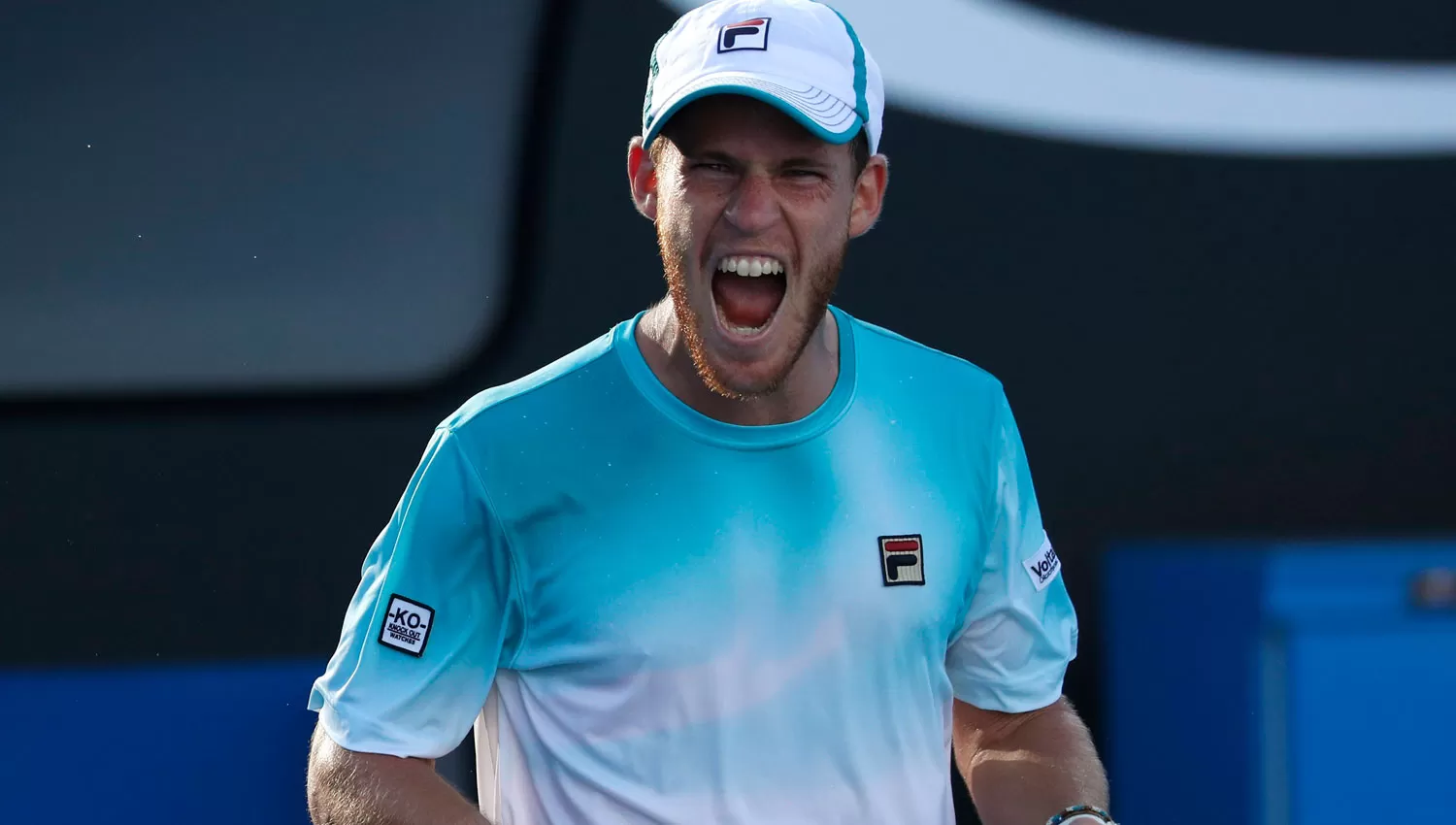 PEQUE FELIZ. El tenista argentino festeja luego del triunfo. REUTERS