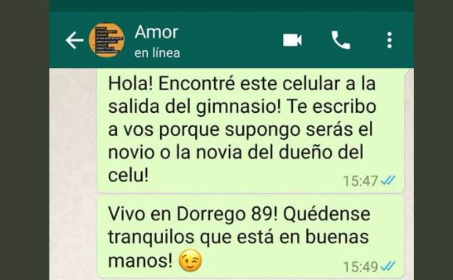 El chat entre un joven y el chico que encontró el celular de su novia se hizo viral