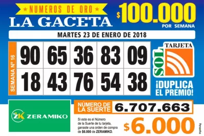 Los Números de Oro de LA GACETA