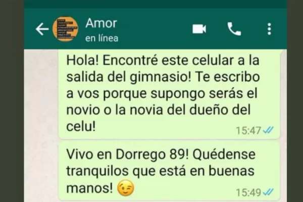 El chat entre un joven y el chico que encontró el celular de su novia se hizo viral