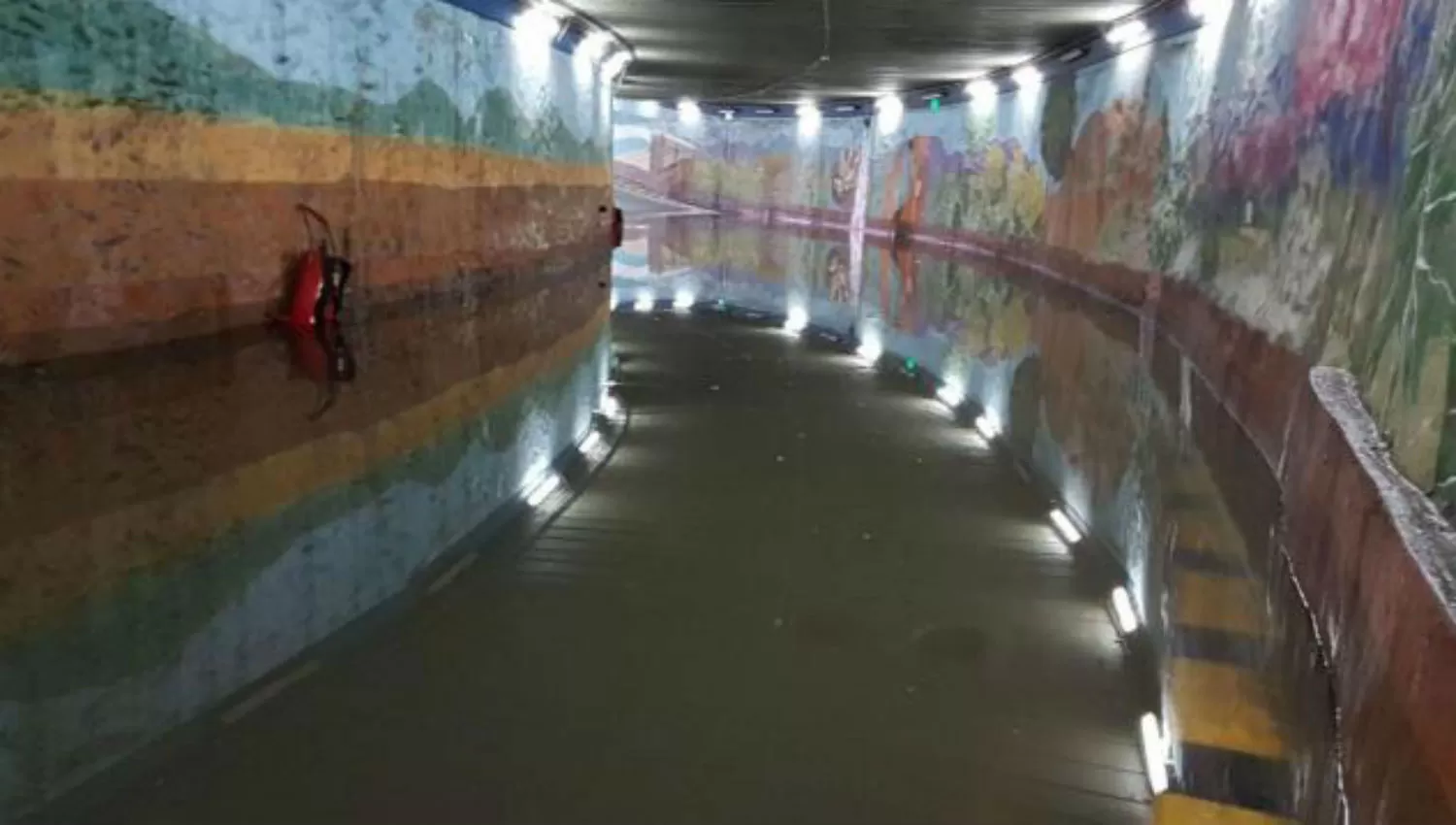 TÚNEL DE LA CÓRDOBA. Así estaba ayer el paso subterráneo.

