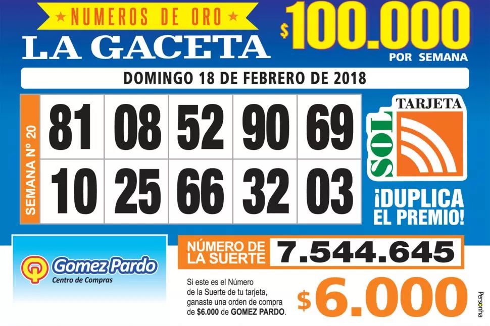 Los Números de Oro de LA GACETA