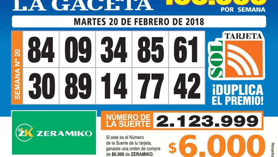 Los Números de Oro de LA GACETA