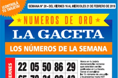 La grilla completa de los Números de Oro de LA GACETA ¡El pozo acumulado es de $ 400.000!
