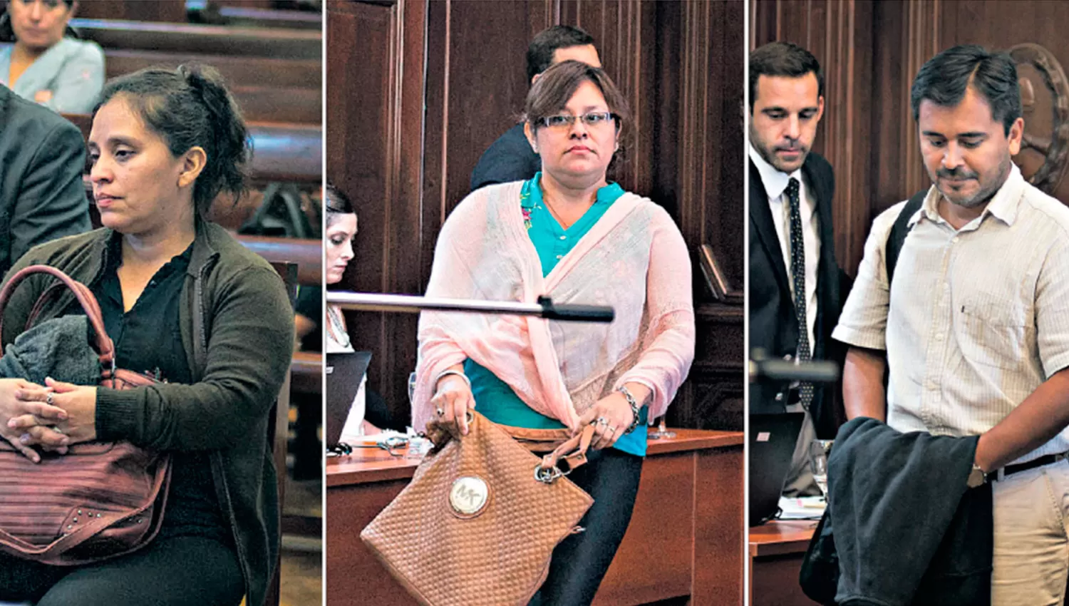 TESTIGOS. Virginia y Jimena Mercado, y su primo Alejandro Aramayo, dejaron dudas en las partes. LA GACETA / FOTOS DE JORGE OLMOS SGROSSO