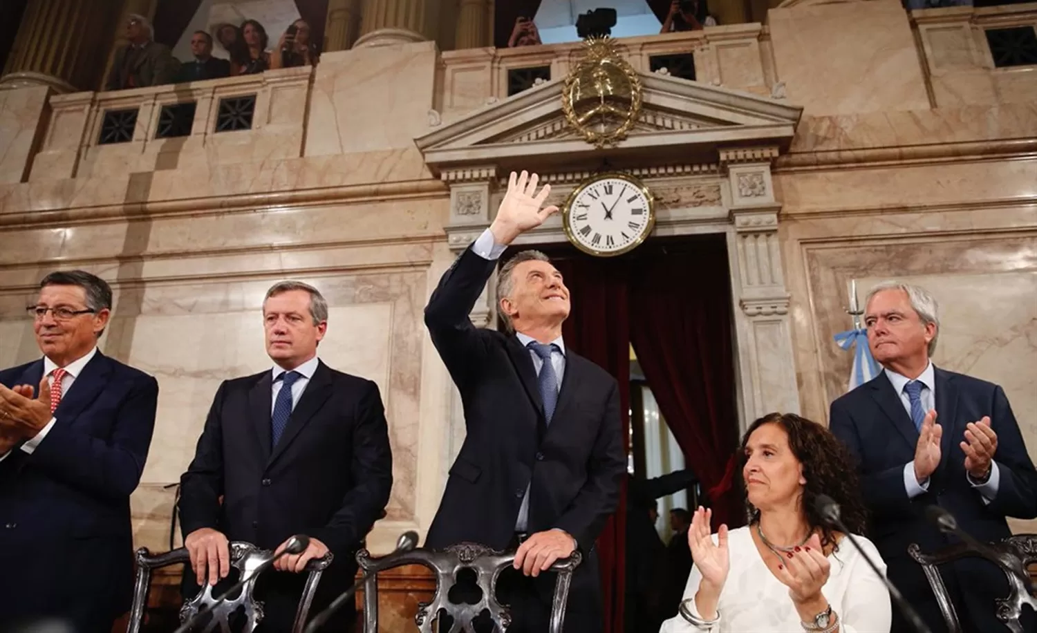 MAURICIO MACRI. El presidente en el Congreso, antes de su discurso. FOTO TOMADA DE LANACION.COM.AR