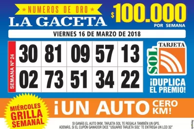Los Números de Oro de LA GACETA