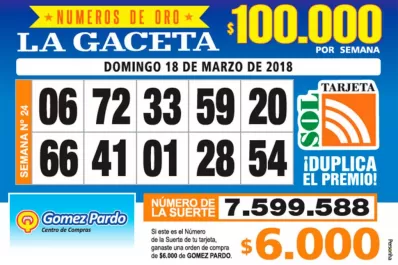 Los Números de Oro de LA GACETA