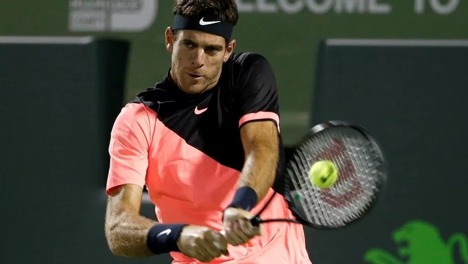 Juan Martín Del Potro devuelve con un revés a dos manos en el duelo ante Robin Haase. FOTO TOMADA DE CLARÍN.COM

