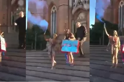 Un cura le pegó una patada a una chica que festejaba su recibida