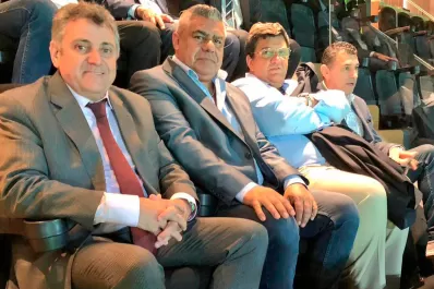 Leito observó el partido desde un palco, junto al presidente de la AFA