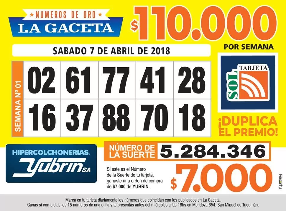 Los Números de Oro de LA GACETA