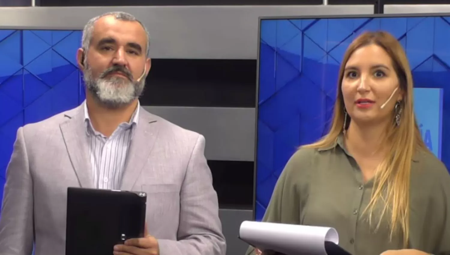 BUEN DÍA. Los conductores Indalecio Sánchez y Gabriela Baigorrí