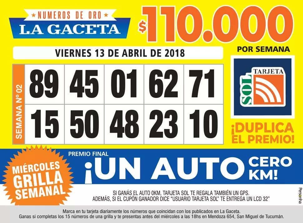 Los Números de Oro de LA GACETA