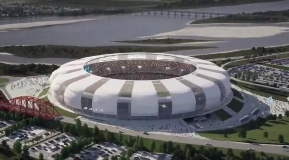 MAQUETA. Vista de cómo se verá   el estadio santiagueño. 