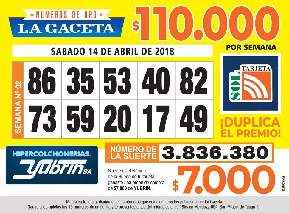 Los Números de Oro de LA GACETA