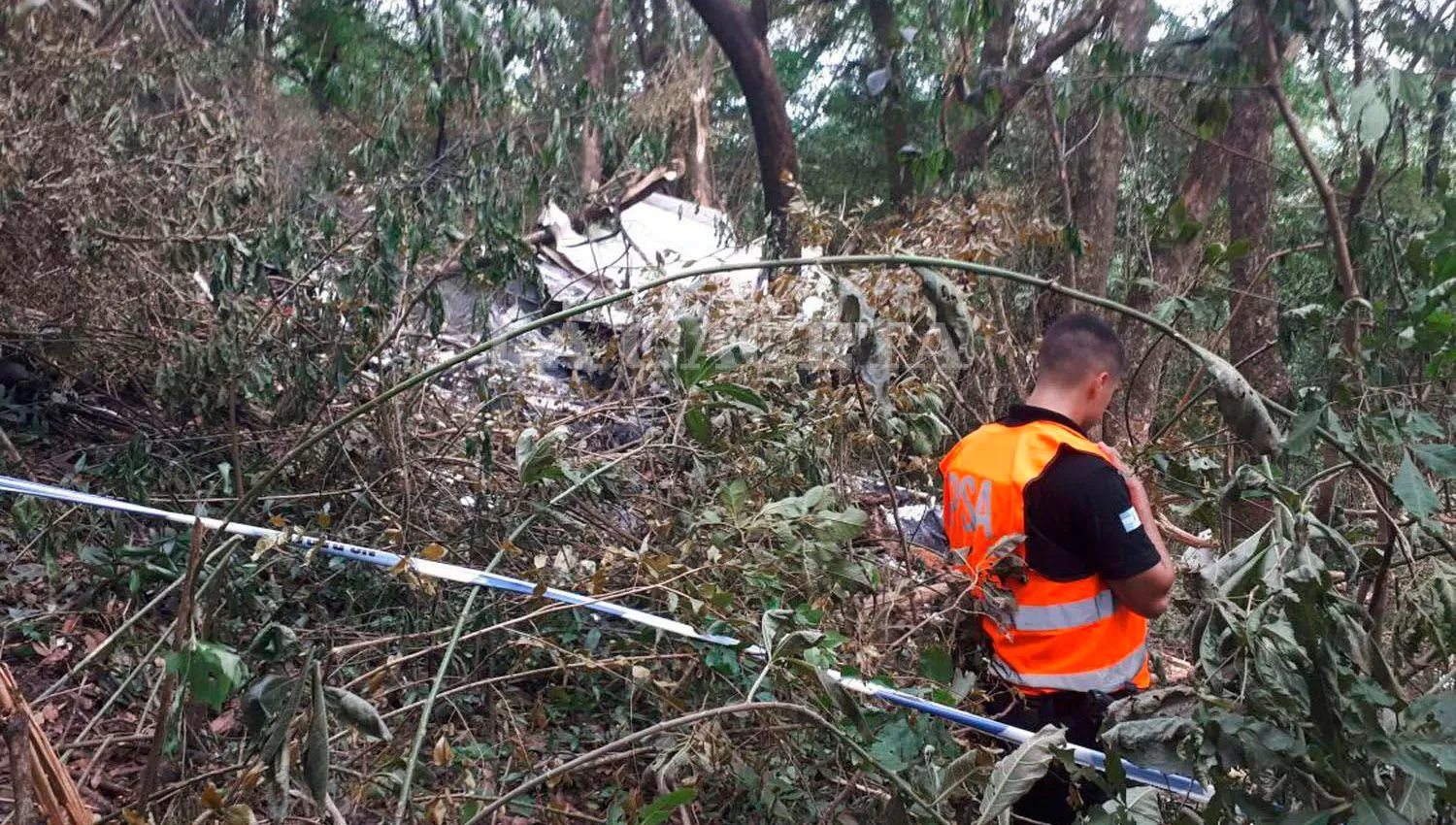 ACCIDENTE. Los restos del avión fueron custodiados por un Policía. LA GACETA/ ARCHIVO