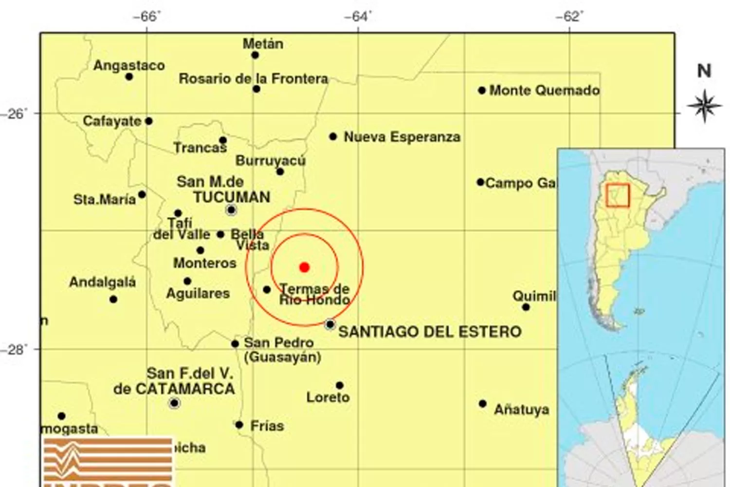 EL LUGAR EN EL QUE OCURRIÓ EL TEMBLOR. TOMADA DE INPRES.GOV.AR