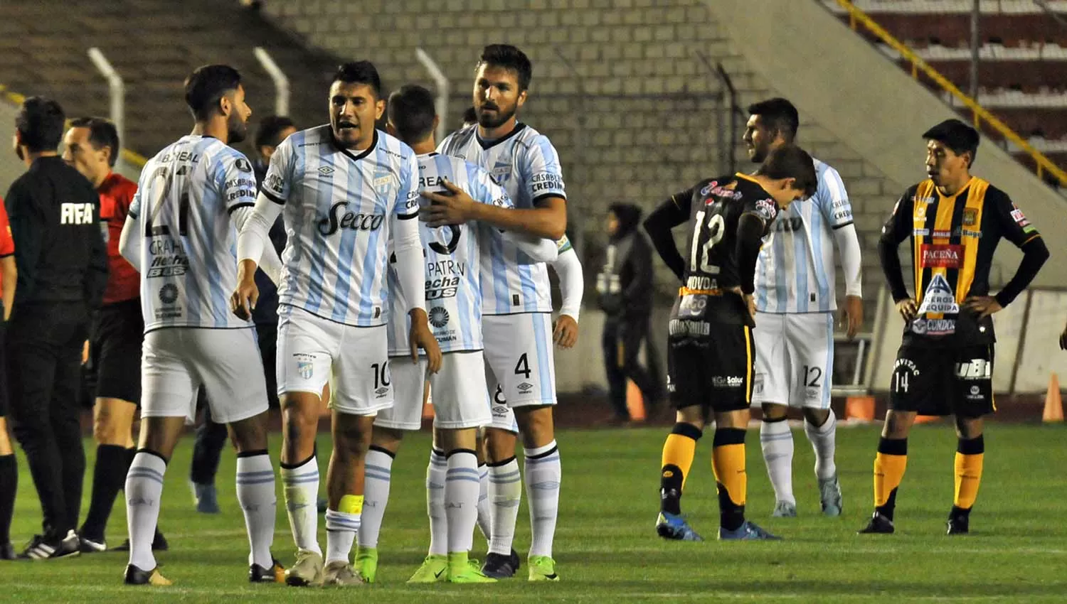 El festejo de Atlético en Bolivia. MARKA