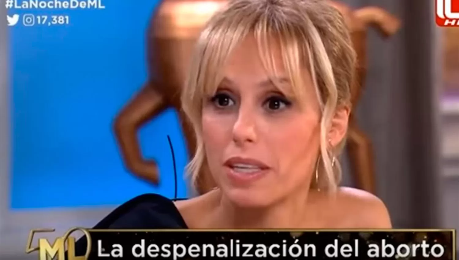 DIO SU POSTURA. Mariana Fabbiani dijo que está a favor de la despenalización del aborto. (CAPTURA)