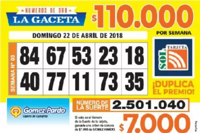 Los Números de Oro de LA GACETA