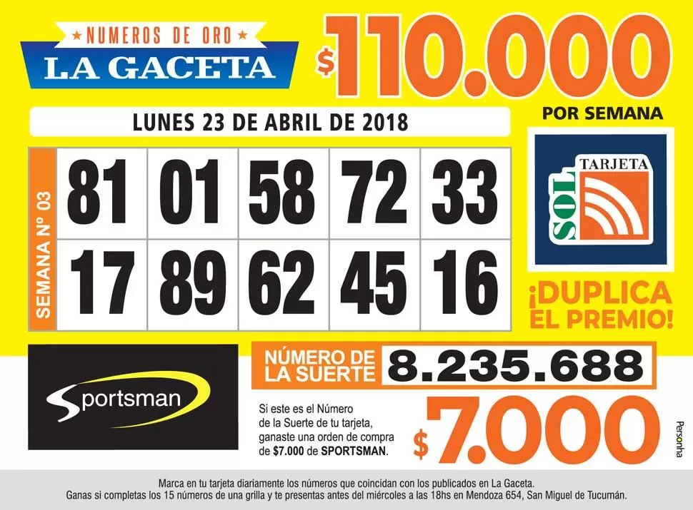 Los Números de Oro de LA GACETA