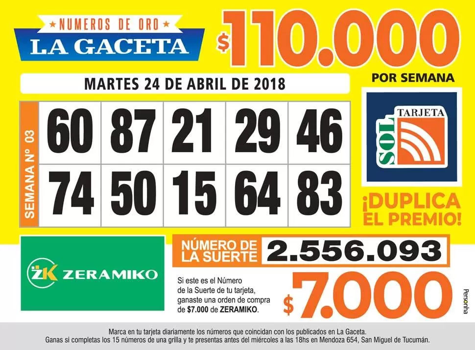 Los Números de Oro de LA GACETA