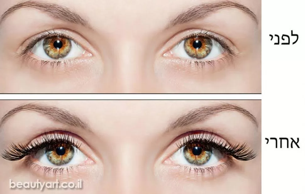 ANTES Y DESPUÉS. Arriba, los ojos al natural; y abajo, la mirada cambia con la extensión de pestañas. 