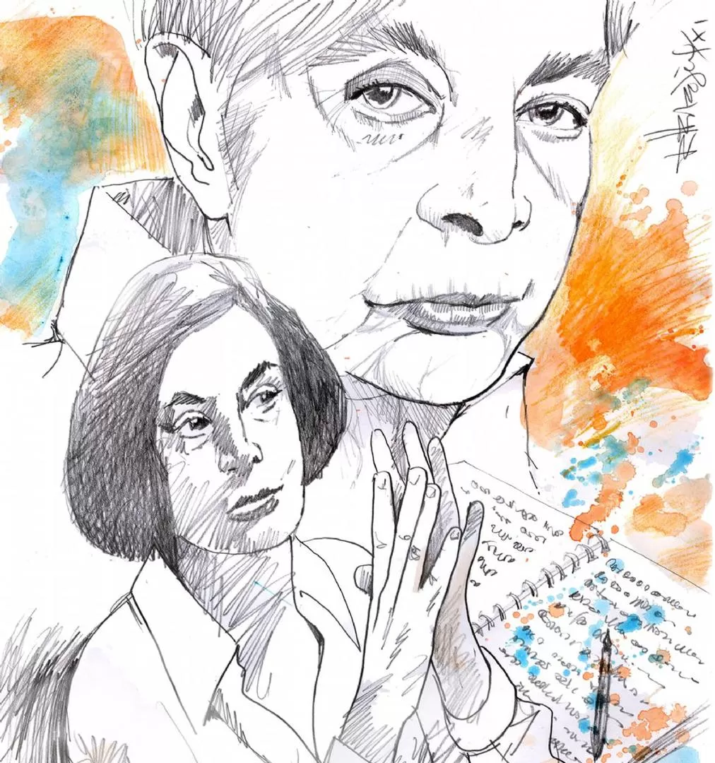 ILUSTRACIÓN. La realizó Ricardo Heredia, en ocasión de una de las últimas entrevistas brindadas por Orphée. 